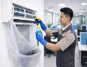 Kỹ thuật viên vệ sinh điều hòa văn phòng