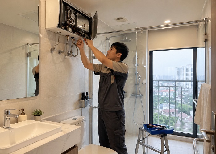Thợ điện lạnh xử lý lỗi bình nóng lạnh không vào điện Thợ điện lạnh xử lý lỗi bình nóng lạnh không vào điện