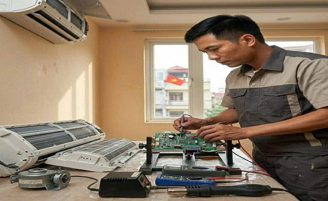 Kiểm tra điều hòa không mát tại Hà Đông